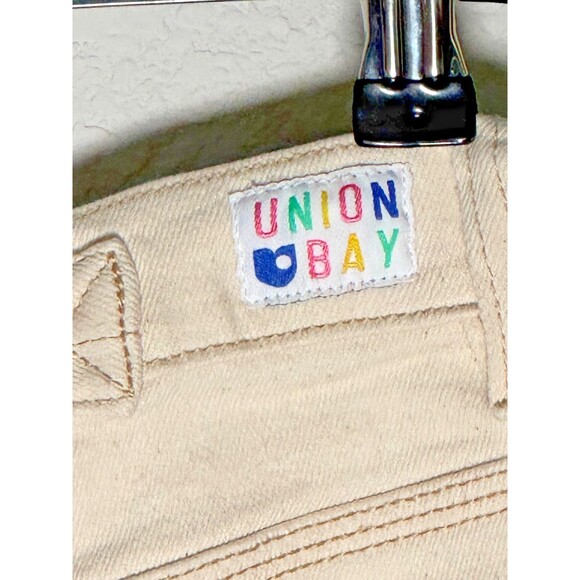 UNION BAY Cream/Off-White Denim Carpenter Tab Back Utility Jean Shorts Size 1 - Picture 6 of 9